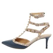 Pre-owned Leather sandals Valentino Vintage , Blue , Dames