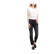 Vintage Skinny Jeans Zwart Enkel Lengte Cycle , Black , Dames