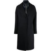 Navy Blauwe Panel Winterjas Herno , Blue , Dames