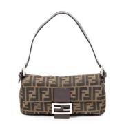 Pre-owned Canvas shoulder-bags Fendi Vintage , Brown , Dames