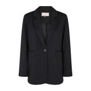 Elegante Zwarte Blazer Freequent , Black , Dames