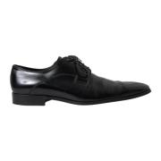 Zwarte leren formele schoenen Dolce & Gabbana , Black , Heren