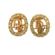 Pre-owned Metal earrings Dior Vintage , Yellow , Dames