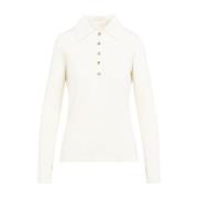 Natuurlijke Multi Knopen Polo Shirt Courrèges , Beige , Dames