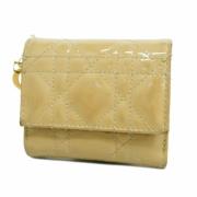 Pre-owned Leather wallets Dior Vintage , Beige , Dames