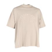 Logo Mock Neck T-Shirt in Beige Katoen Fear Of God , Beige , Heren