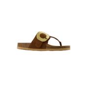 Leather sandals Chloé , Brown , Dames