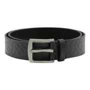 Iconische Logo Leren Riem Burberry , Black , Heren