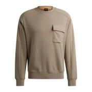 Moderne Pocketcargo Sweatshirt Crew Neck Hugo Boss , Brown , Heren