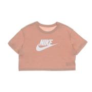 Iconische Crop Tee in Rose Whisper/Wit Nike , Pink , Dames