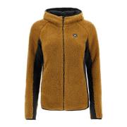 Sherpa Zip-Up Hoodie met Jersey Inzetstukken Montura , Brown , Dames