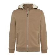 Tencel Katoenen Hoodie met Capuchon Boggi Milano , Beige , Heren