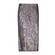 Wijdvallende Pailletten Lange Rok Dries Van Noten , Multicolor , Dames