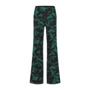 Wijde pijp bedrukte broek Lady Day , Green , Dames