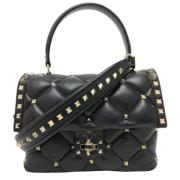 Pre-owned Leather shoulder-bags Valentino Vintage , Black , Dames