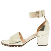 Pre-owned Leather sandals Valentino Vintage , Yellow , Dames