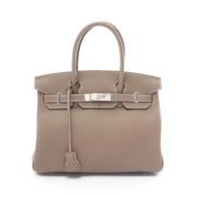 Pre-owned Leather handbags Hermès Vintage , Gray , Dames