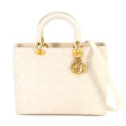 Pre-owned Leather dior-bags Dior Vintage , Beige , Dames