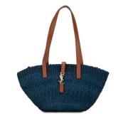 Pre-owned Raffia totes Yves Saint Laurent Vintage , Blue , Dames