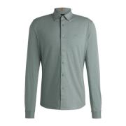 Moderne Piqué Jersey Overhemd met Spreadkraag Hugo Boss , Green , Here...