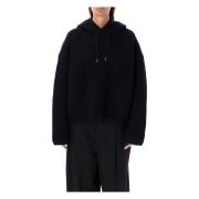 Zwarte Geribbelde Gebreide Oversized Hoodie Junya Watanabe , Black , D...