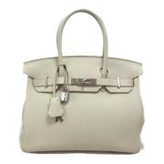 Pre-owned Leather handbags Hermès Vintage , White , Dames