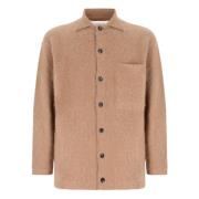 Oversized Mohair Wool Knit Shirt Laneus , Brown , Heren