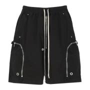 Zwarte katoenen Bermuda shorts met zakken Rick Owens , Black , Heren