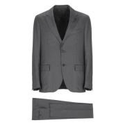 Grijze wollen pak met iconische pin Lardini , Gray , Heren