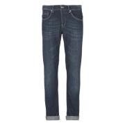 Blauwe Slim-Fit Katoenen Jeans met Zakken Dondup , Blue , Heren