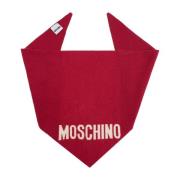 Sjaal met logo Moschino , Red , Dames