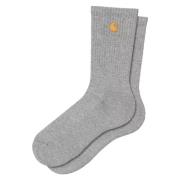 Chase Socks Grijs Heather Goud Carhartt Wip , Gray , Heren