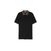 Zwart Barok Polo Shirt Versace Jeans Couture , Black , Heren