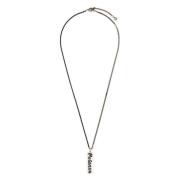 Logo-Tag Ketting met Emaille Details en Kabelketting Alexander McQueen...