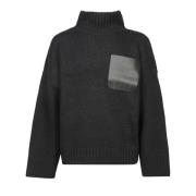 Zwarte Gebreide Coltrui Sweater Aw24 JW Anderson , Black , Heren