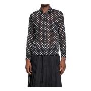 Polkadot Sheer Shirt met Klassieke Kraag Comme des Garçons , Black , H...