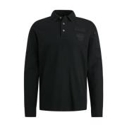 Cargo-stijl polo met lange mouwen PME Legend , Black , Heren