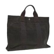 Pre-owned Canvas handbags Hermès Vintage , Gray , Dames