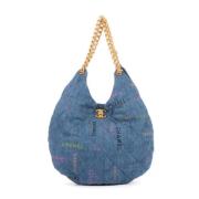 Pre-owned Canvas shoulder-bags Chanel Vintage , Blue , Dames