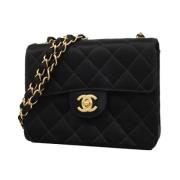 Pre-owned Satin chanel-bags Chanel Vintage , Black , Dames