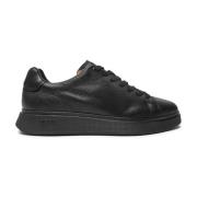 Zwarte Leren Sneakers - Bulton Boss , Black , Heren