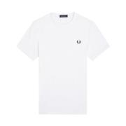 Sportief Katoenen T-shirt met Geribbelde Kraag Fred Perry , White , He...