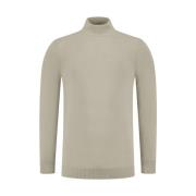 Essentiële Gebreide Mockneck Sweater Pure Path , Beige , Heren