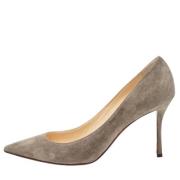 Pre-owned Suede heels Christian Louboutin Pre-owned , Gray , Dames