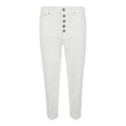 Gestreepte Cropped Broek Dondup , White , Dames