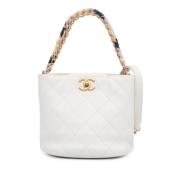 Pre-owned Leather shoulder-bags Chanel Vintage , White , Dames