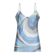 Glitter Mouwloze Top met Kettingband Emilio Pucci , Blue , Dames