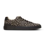 B-Court trainers met jacquard monogram Balmain , Black , Heren