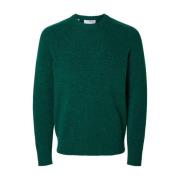 Gebreide Pullover Met Ronde Hals Selected Homme , Green , Heren