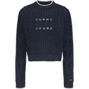 Blauwe trui met bubbeldetails Tommy Jeans , Blue , Dames